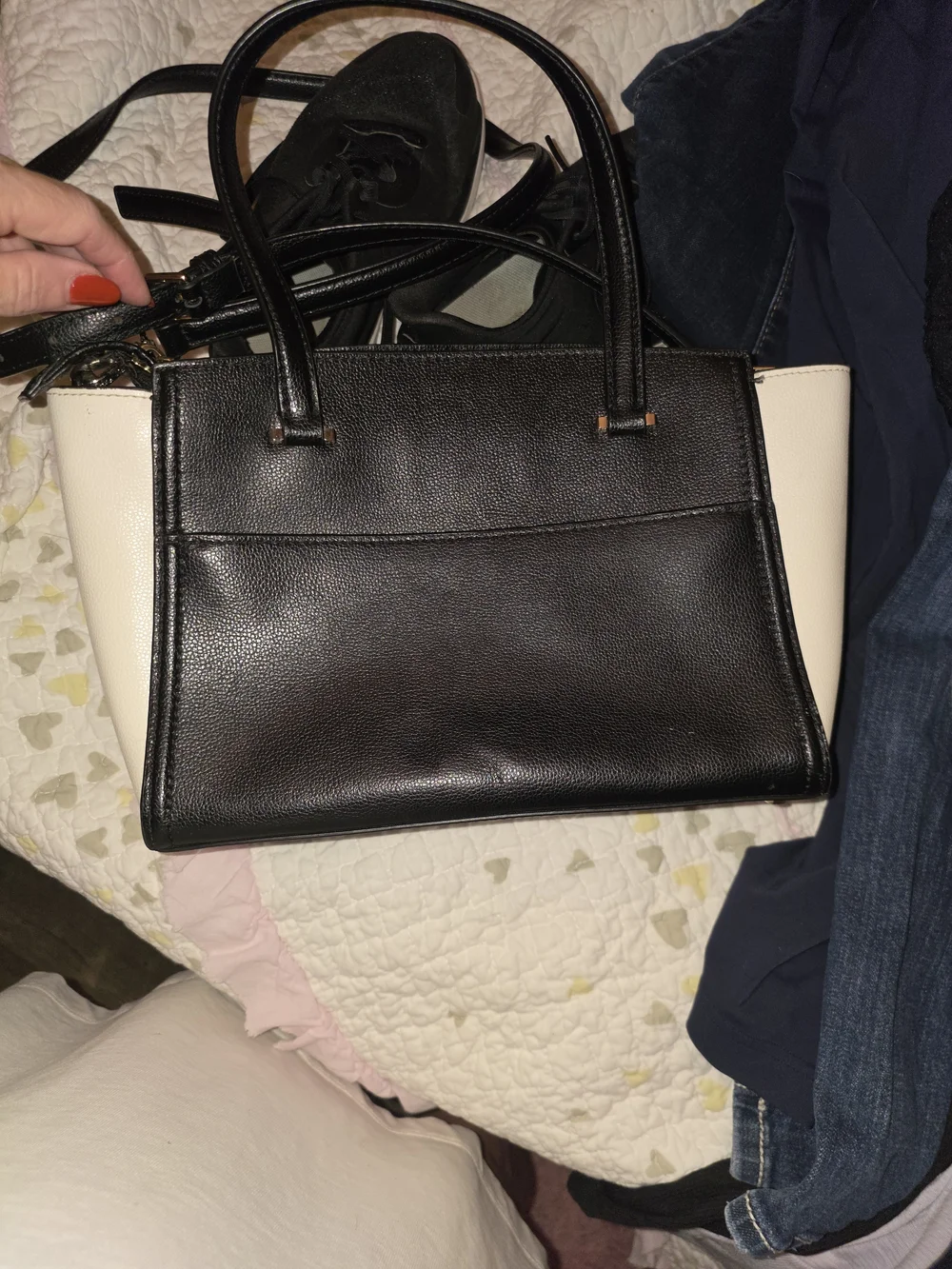 kate spade Black & White Leather Satchel